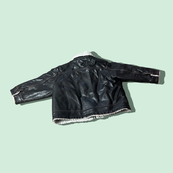 Toddler Harley Davidson Motorcycle Faux Leather Sherpa Lined Zip Up Jacket Sz 2T - Picture 2 of 11